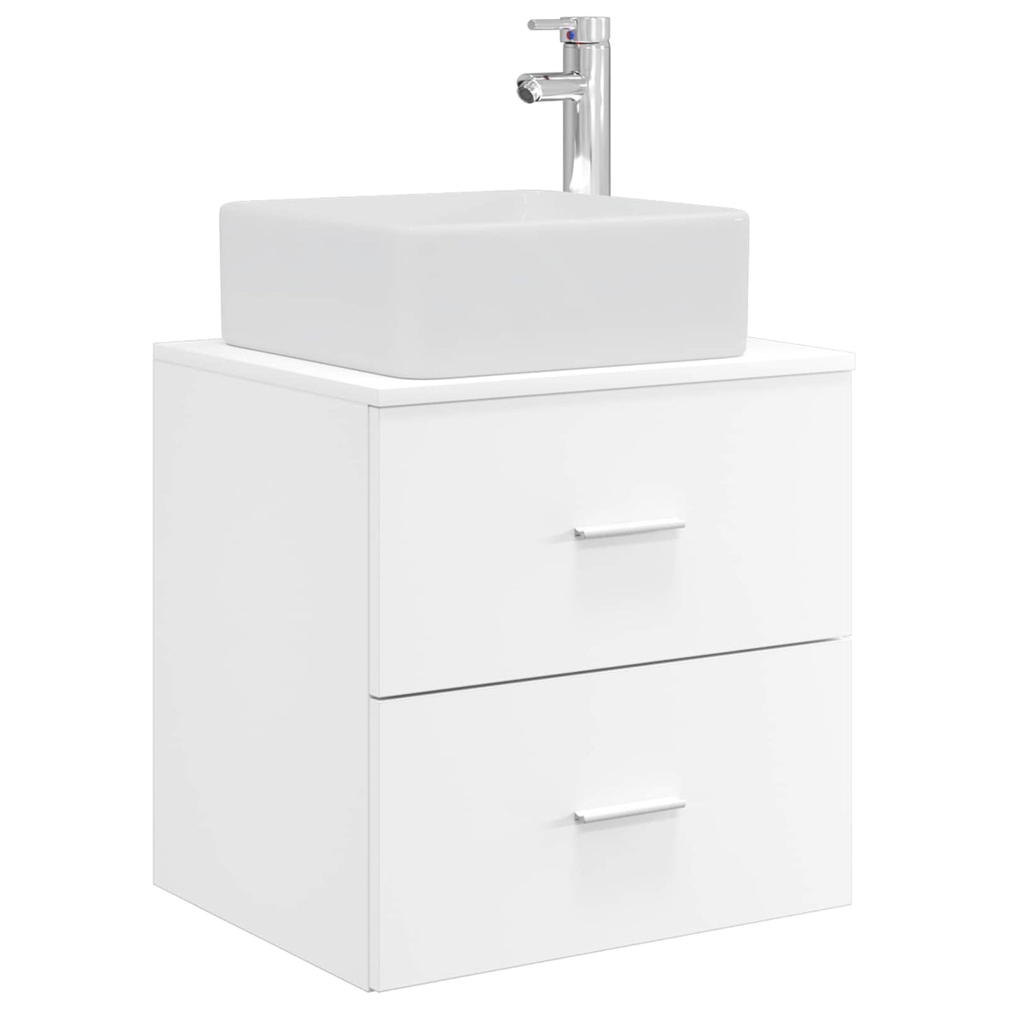 Badkamerkastenset 3 st Wit 49,5 x 41 x 63 cm Bewerkt hout