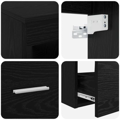 Badkamerkastenset 3 st Zwart eiken 49,5 x 41 x 63 cm