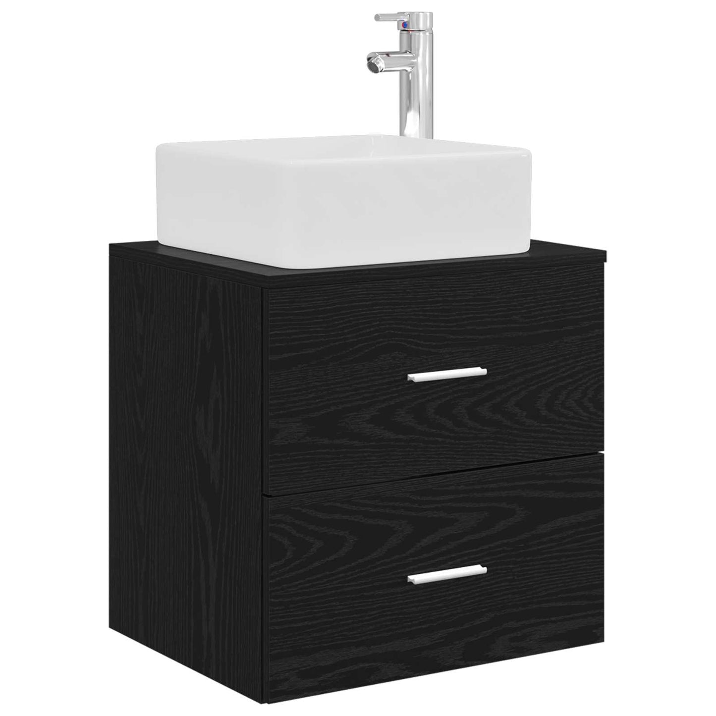 Badkamerkastenset 3 st Zwart eiken 49,5 x 41 x 63 cm