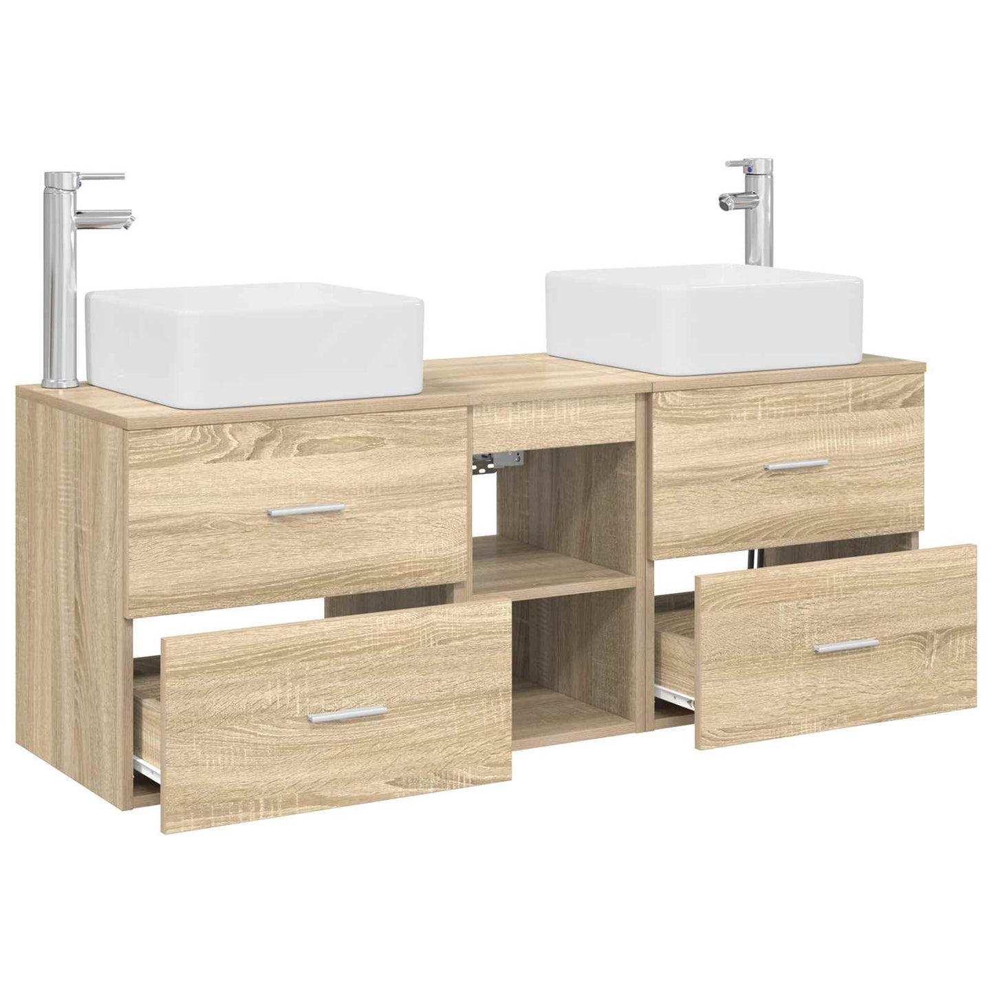 Badkamerkastenset 3 st Sonoma Eiken 49,5 x 41 x 63 cm