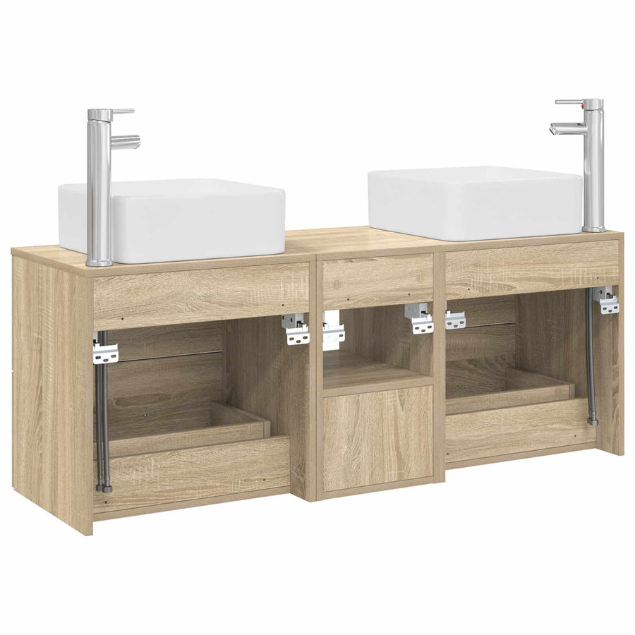 Badkamerkastenset 3 st Sonoma Eiken 49,5 x 41 x 63 cm