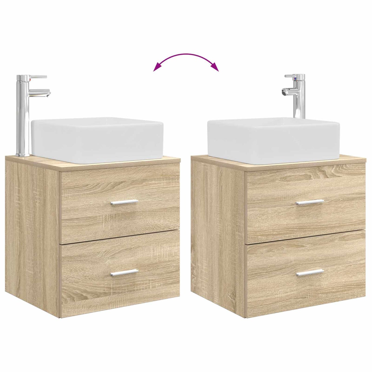 Badkamerkastenset 3 st Sonoma Eiken 49,5 x 41 x 63 cm