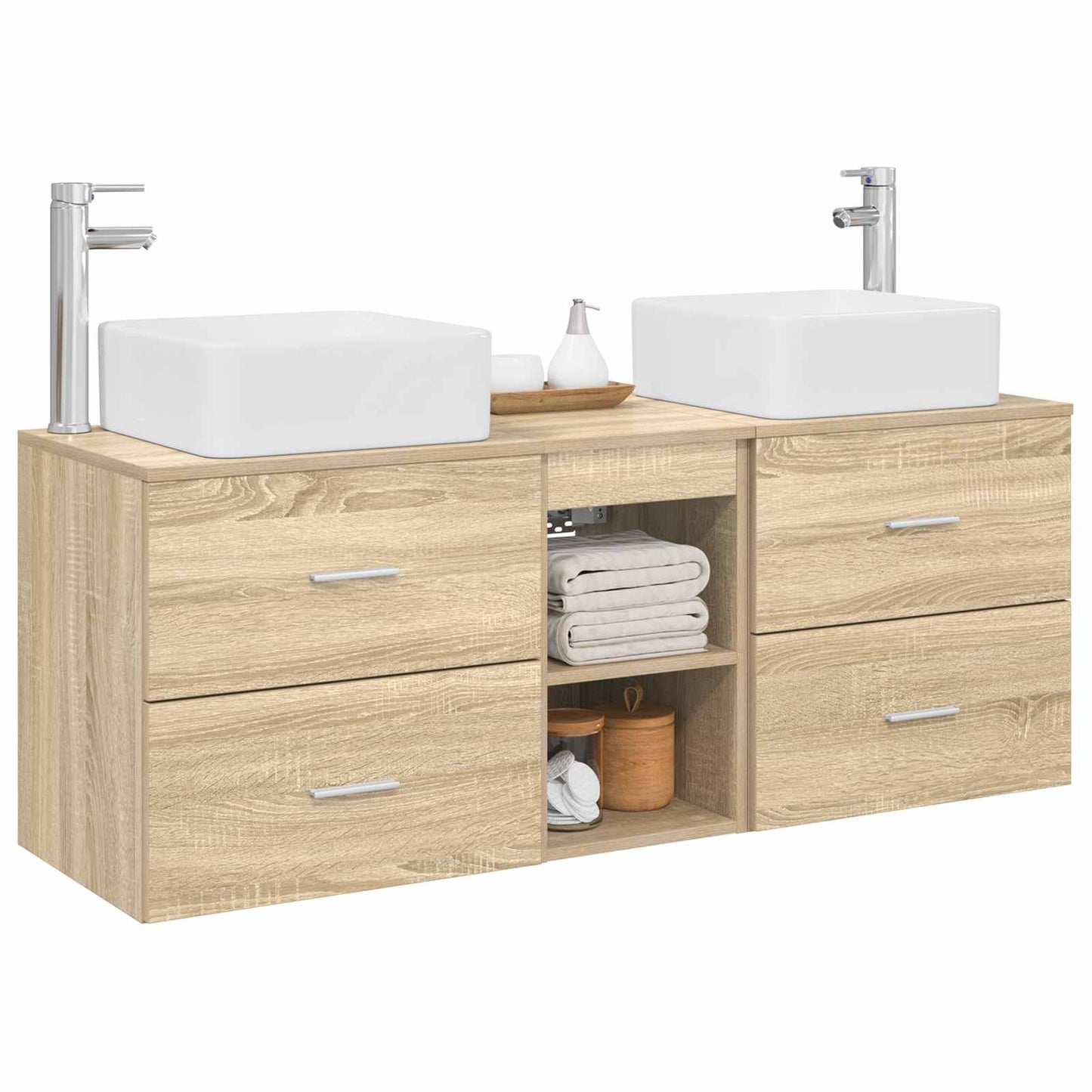 Badkamerkastenset 3 st Sonoma Eiken 49,5 x 41 x 63 cm