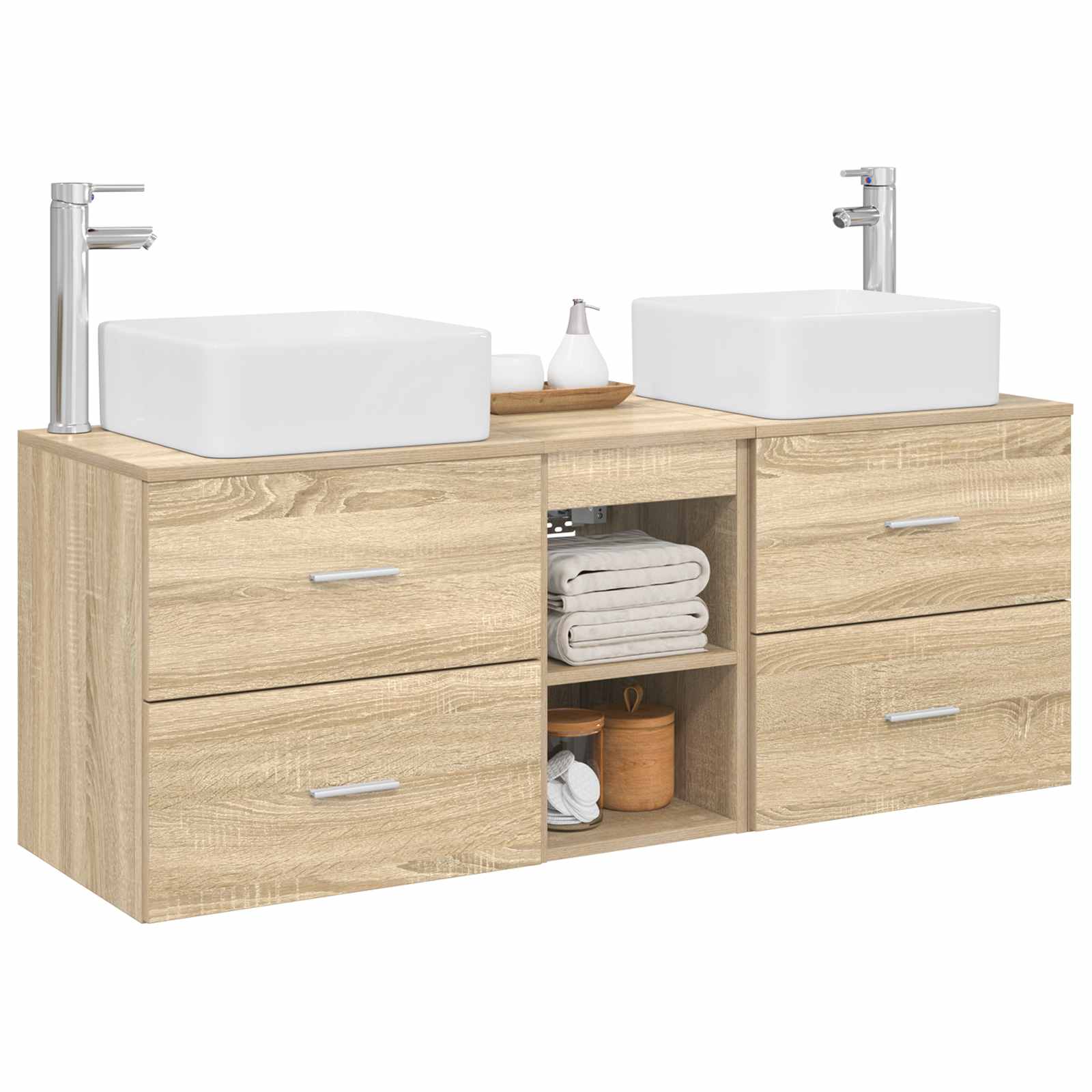 Badkamerkastenset 3 st Sonoma Eiken 49,5 x 41 x 63 cm