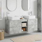 Badkamerkastenset 3 st Betongrijs 49,5 x 41 x 63 cm