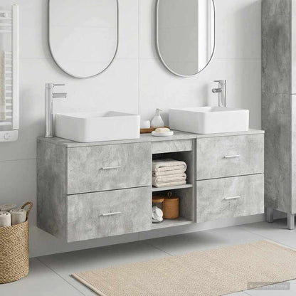 Badkamerkastenset 3 st Betongrijs 49,5 x 41 x 63 cm