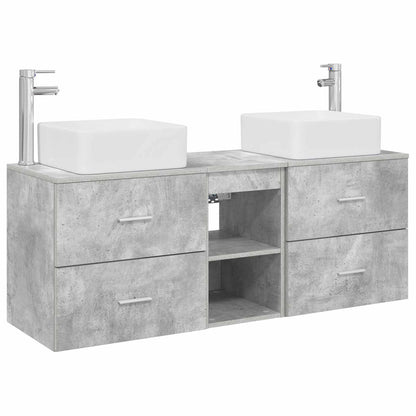 Badkamerkastenset 3 st Betongrijs 49,5 x 41 x 63 cm