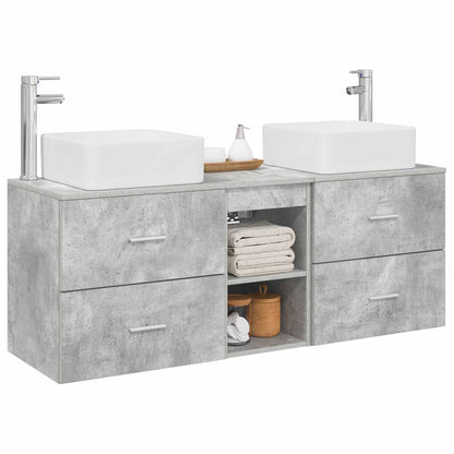 Badkamerkastenset 3 st Betongrijs 49,5 x 41 x 63 cm