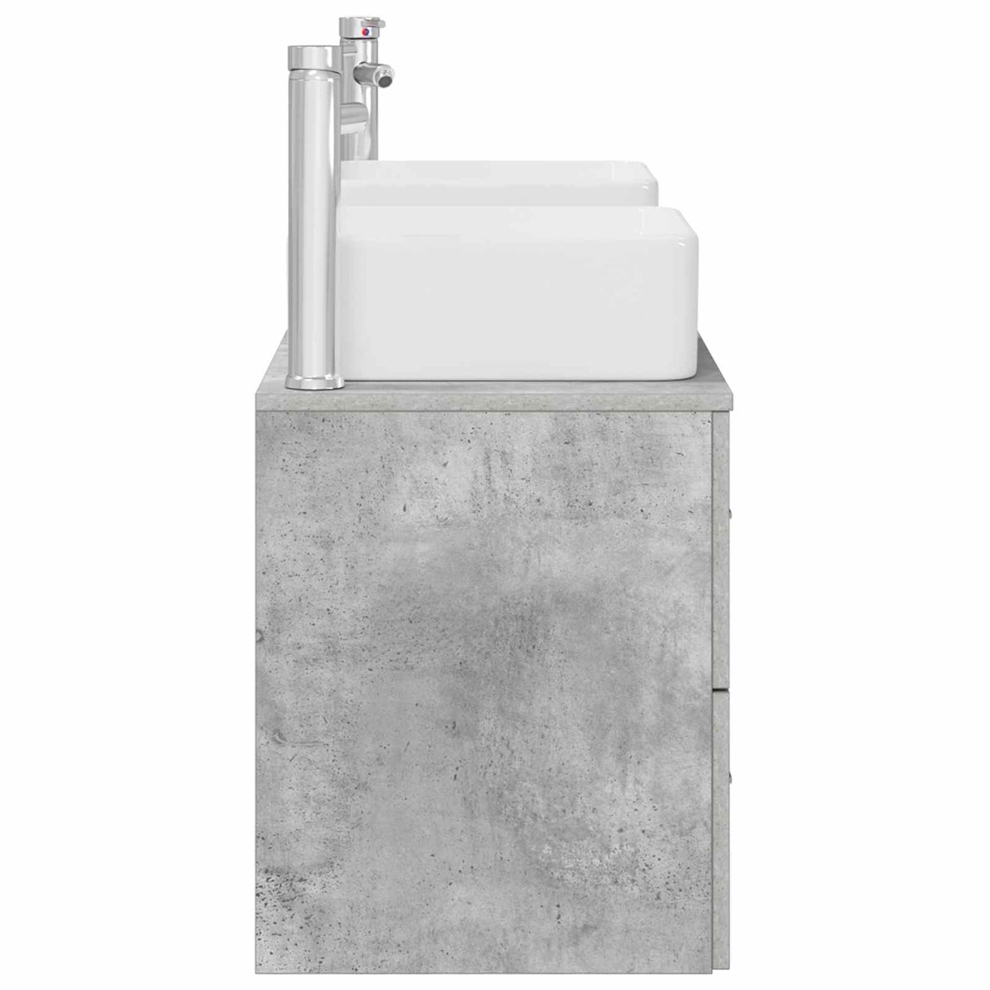 Badkamerkastenset 3 st Betongrijs 49,5 x 41 x 63 cm