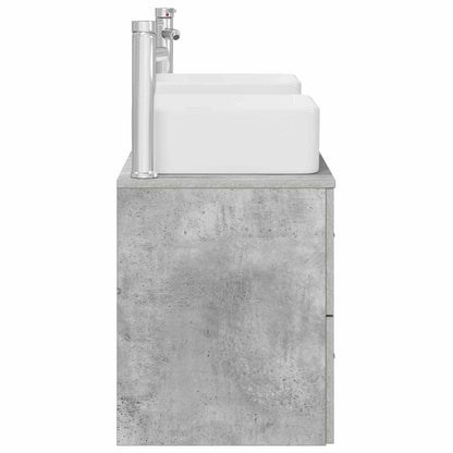 Badkamerkastenset 3 st Betongrijs 49,5 x 41 x 63 cm
