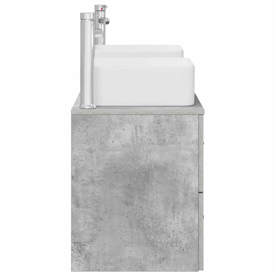 Badkamerkastenset 3 st Betongrijs 49,5 x 41 x 63 cm