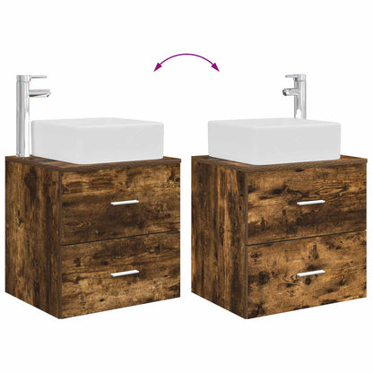 Badkamerkastenset 3 st Gerookt eiken 49,5 x 41 x 63 cm