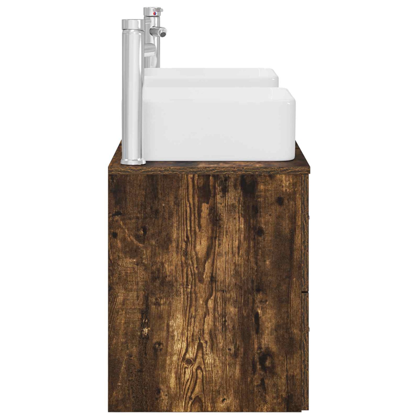 Badkamerkastenset 3 st Gerookt eiken 49,5 x 41 x 63 cm