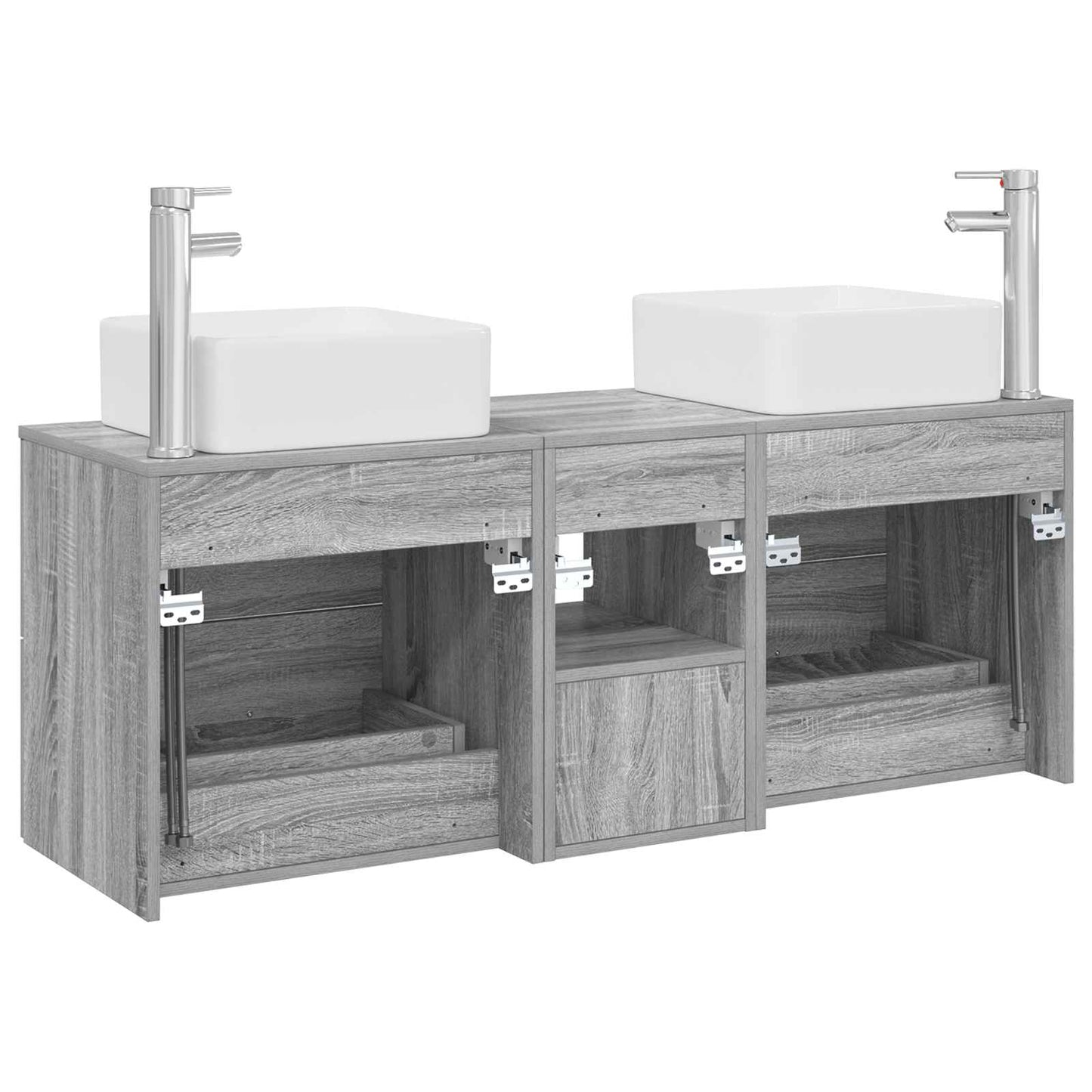 Badkamerkastenset 3 st Grijs Sonoma 49,5 x 41 x 63 cm