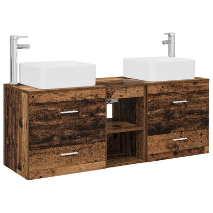 Badkamerkastenset 3 st Oud hout 49,5 x 41 x 63 cm Bewerkt hout
