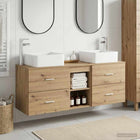 Badkamerkastenset 3 st Artisanaal eiken 49,5 x 41 x 63 cm