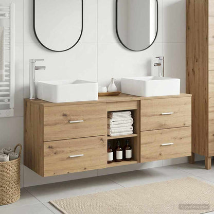 Badkamerkastenset 3 st Artisanaal eiken 49,5 x 41 x 63 cm