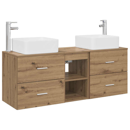 Badkamerkastenset 3 st Artisanaal eiken 49,5 x 41 x 63 cm