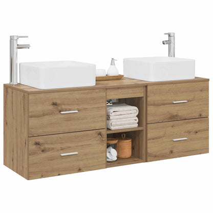 Badkamerkastenset 3 st Artisanaal eiken 49,5 x 41 x 63 cm