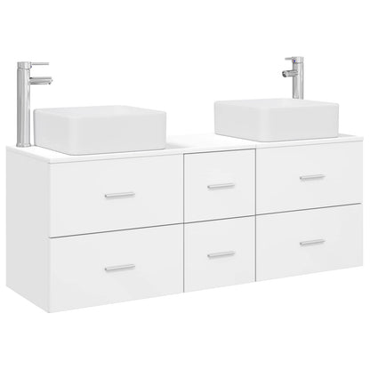 Badkamerkastenset 3 st Wit 49,5 x 41 x 63 cm Bewerkt hout