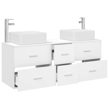 Badkamerkastenset 3 st Wit 49,5 x 41 x 63 cm Bewerkt hout