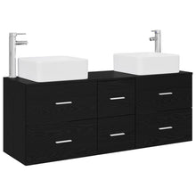 Badkamerkastenset 3 st Zwart 49,5 x 41 x 63 cm Bewerkt hout