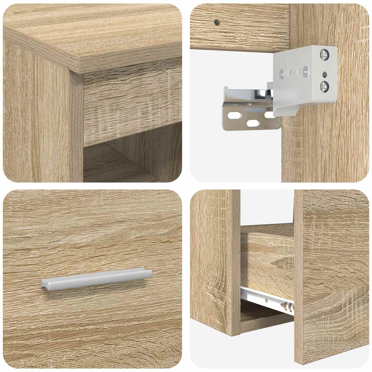 Badkamerkastenset 3 st Sonoma Eiken 49,5 x 41 x 63 cm