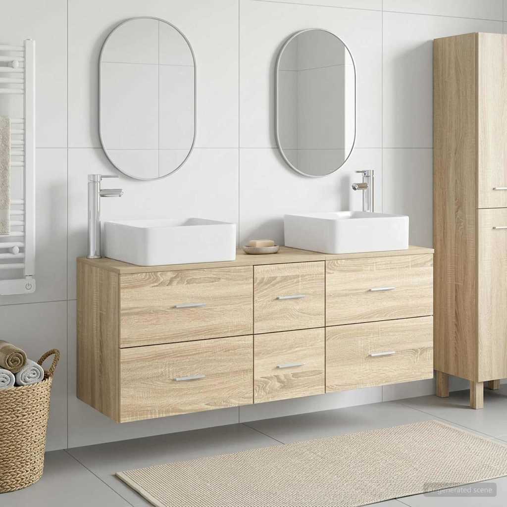 Badkamerkastenset 3 st Sonoma Eiken 49,5 x 41 x 63 cm