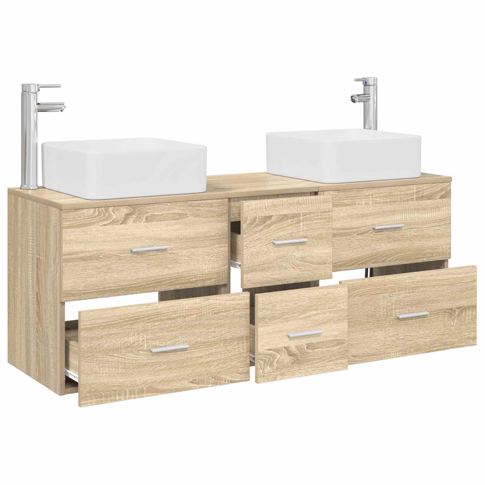Badkamerkastenset 3 st Sonoma Eiken 49,5 x 41 x 63 cm