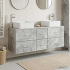 Badkamerkastenset 3 st Betongrijs 49,5 x 41 x 63 cm