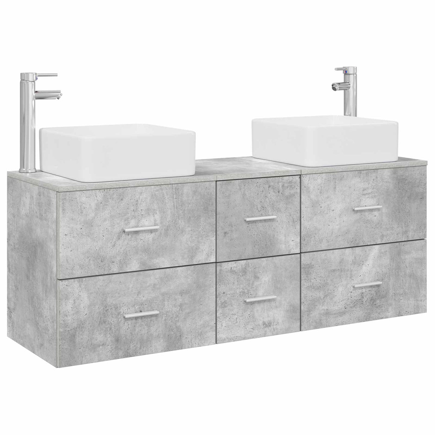 Badkamerkastenset 3 st Betongrijs 49,5 x 41 x 63 cm