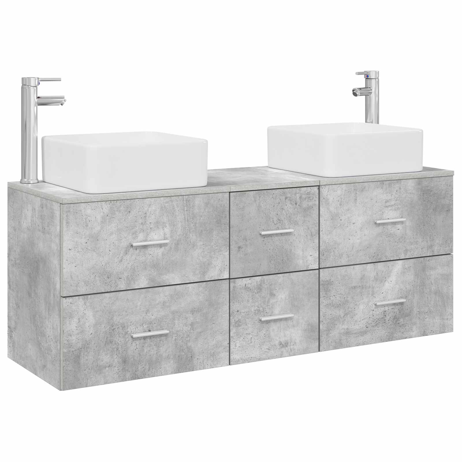 Badkamerkastenset 3 st Betongrijs 49,5 x 41 x 63 cm