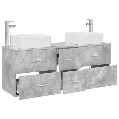 Badkamerkastenset 3 st Betongrijs 49,5 x 41 x 63 cm
