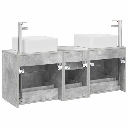Badkamerkastenset 3 st Betongrijs 49,5 x 41 x 63 cm