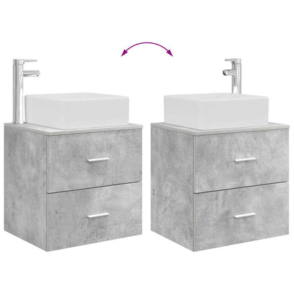 Badkamerkastenset 3 st Betongrijs 49,5 x 41 x 63 cm