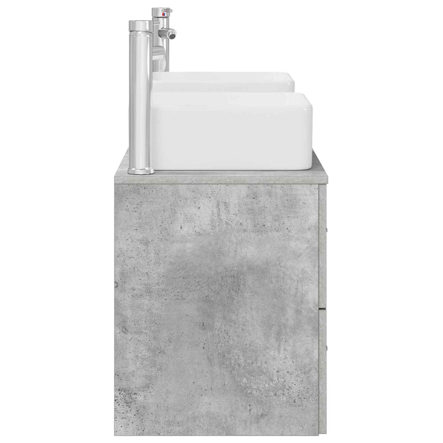 Badkamerkastenset 3 st Betongrijs 49,5 x 41 x 63 cm