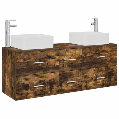Badkamerkastenset 3 st Gerookt eiken 49,5 x 41 x 63 cm