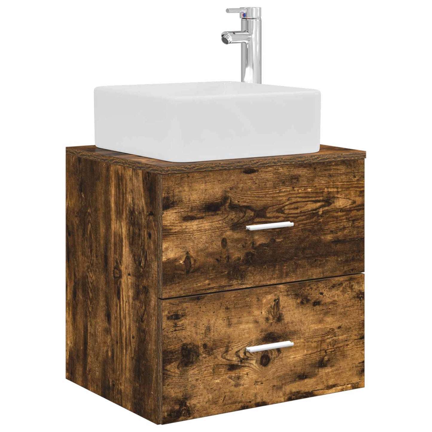 Badkamerkastenset 3 st Gerookt eiken 49,5 x 41 x 63 cm