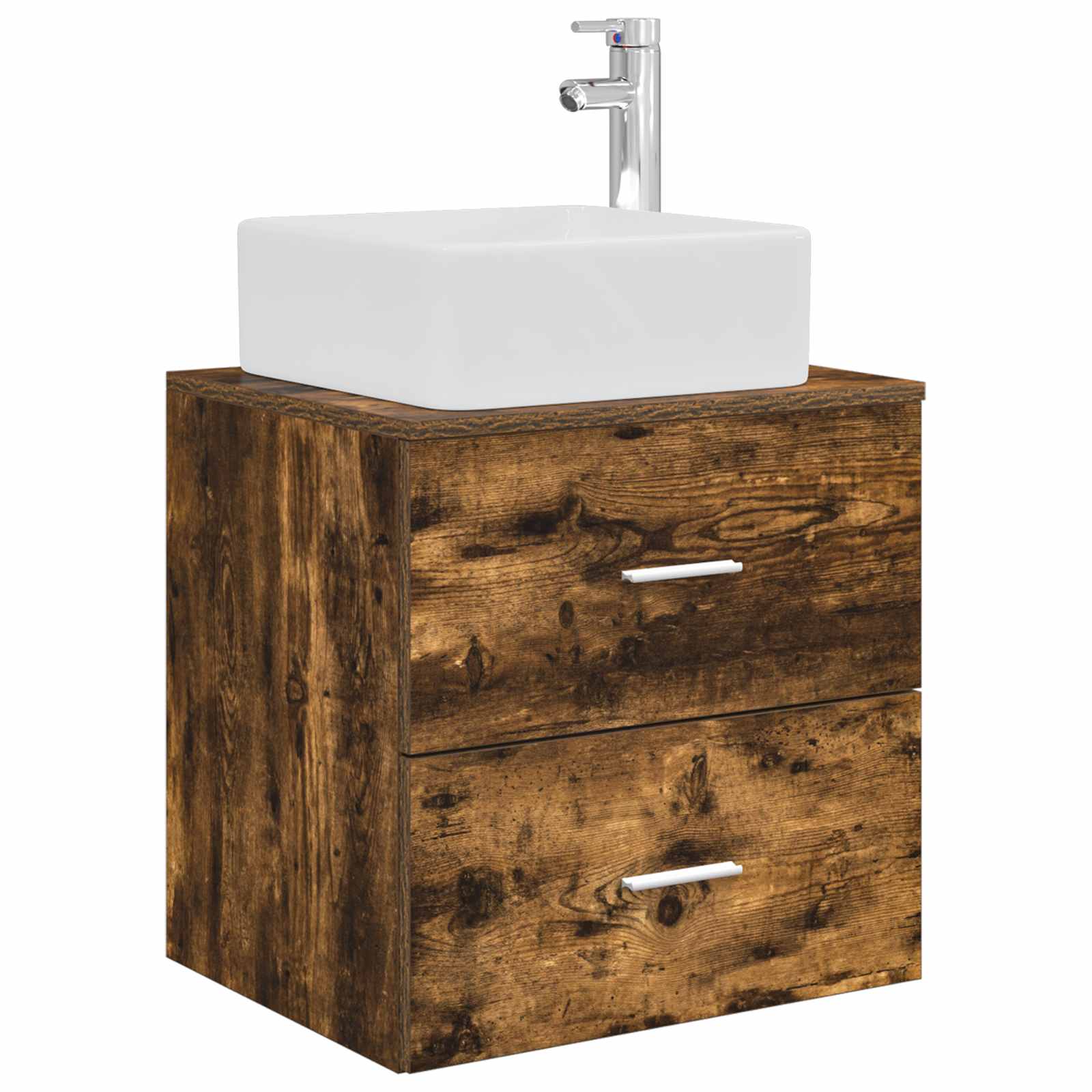 Badkamerkastenset 3 st Gerookt eiken 49,5 x 41 x 63 cm