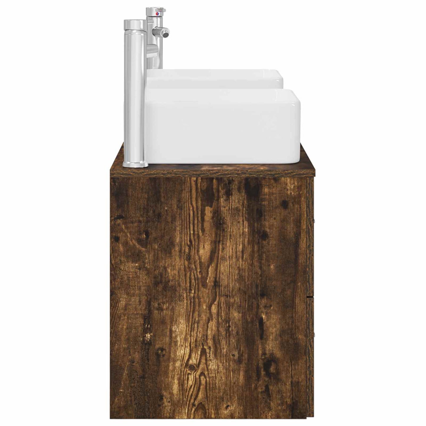 Badkamerkastenset 3 st Gerookt eiken 49,5 x 41 x 63 cm