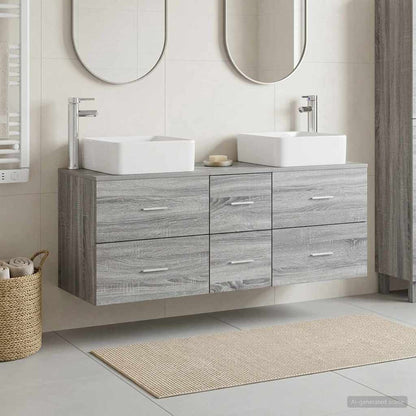 Badkamerkastenset 3 st Grijs Sonoma 49,5 x 41 x 63 cm