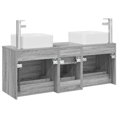Badkamerkastenset 3 st Grijs Sonoma 49,5 x 41 x 63 cm