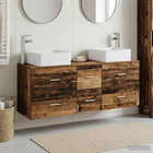 Badkamerkastenset 3 st Oud hout 49,5 x 41 x 63 cm Bewerkt hout