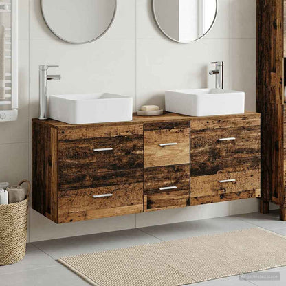 Badkamerkastenset 3 st Oud hout 49,5 x 41 x 63 cm Bewerkt hout