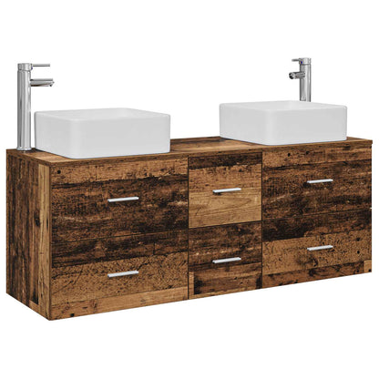 Badkamerkastenset 3 st Oud hout 49,5 x 41 x 63 cm Bewerkt hout