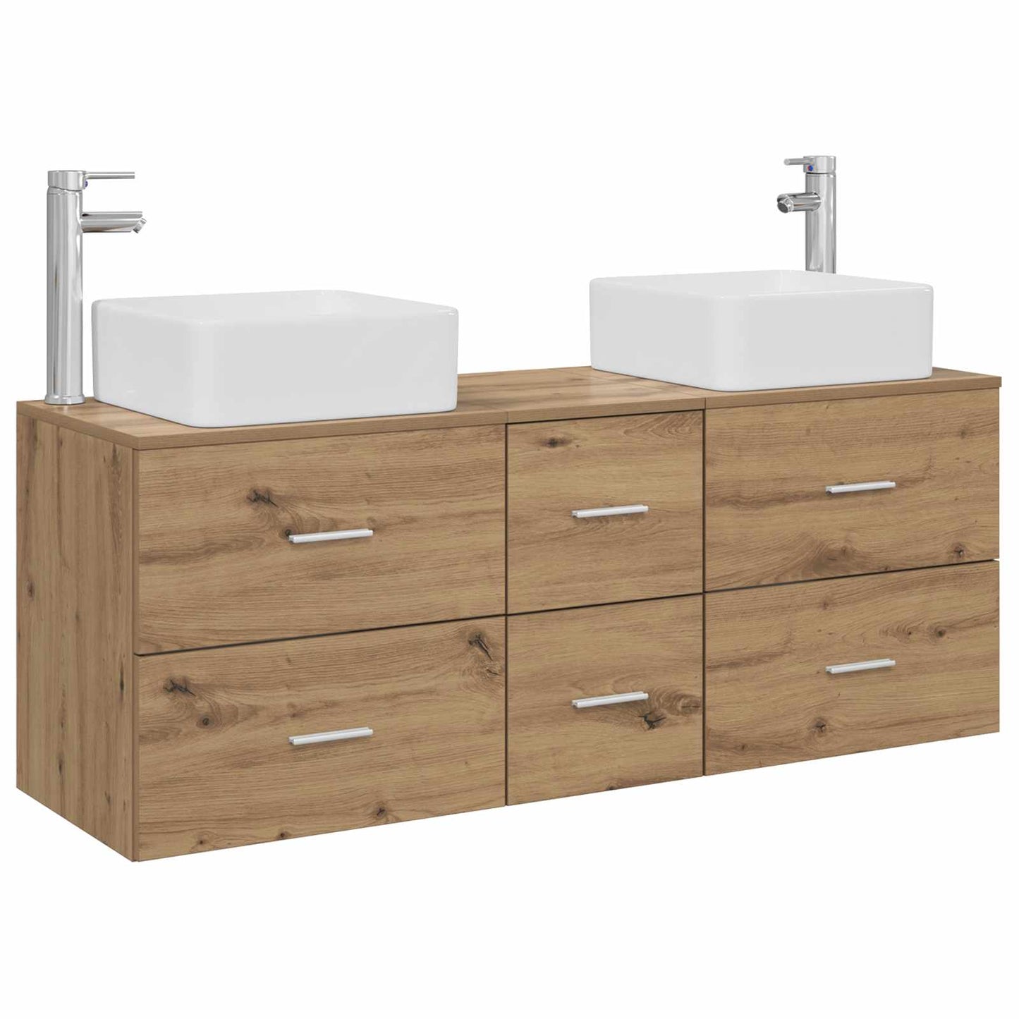 Badkamerkastenset 3 st Artisanaal eiken 49,5 x 41 x 63 cm