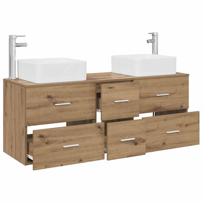 Badkamerkastenset 3 st Artisanaal eiken 49,5 x 41 x 63 cm