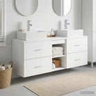 Badkamerkastenset 3 st Wit 49,5 x 41 x 62,5 cm Bewerkt hout