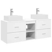 Badkamerkastenset 3 st Wit 49,5 x 41 x 62,5 cm Bewerkt hout