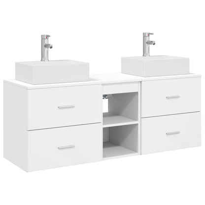 Badkamerkastenset 3 st Wit 49,5 x 41 x 62,5 cm Bewerkt hout